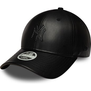 Czapki zakrzywiona czarny snapback 9FORTY M-Crown PU Diamante New York Yankees MLB New Era