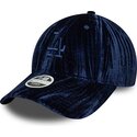 czapki-zakrzywiona-granatowy-tasma-regulowana-9twenty-velour-los-angeles-dodgers-mlb-new-era