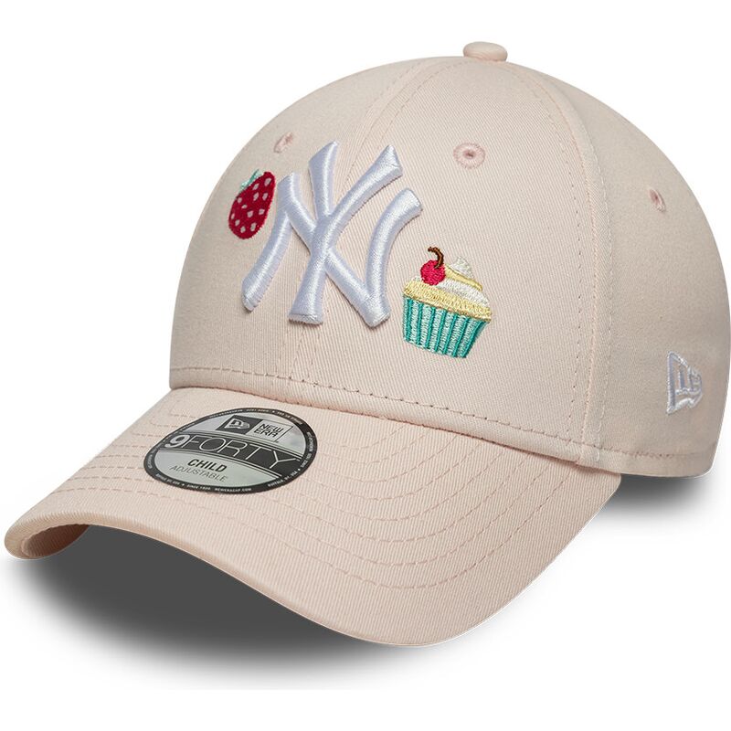 czapki-zakrzywiona-roz-tasma-regulowana-dla-dziecka-9forty-food-icon-cupcake-new-york-yankees-mlb-new-era