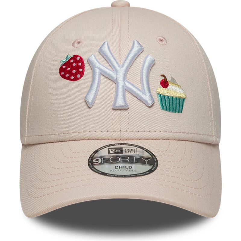 czapki-zakrzywiona-roz-tasma-regulowana-dla-dziecka-9forty-food-icon-cupcake-new-york-yankees-mlb-new-era