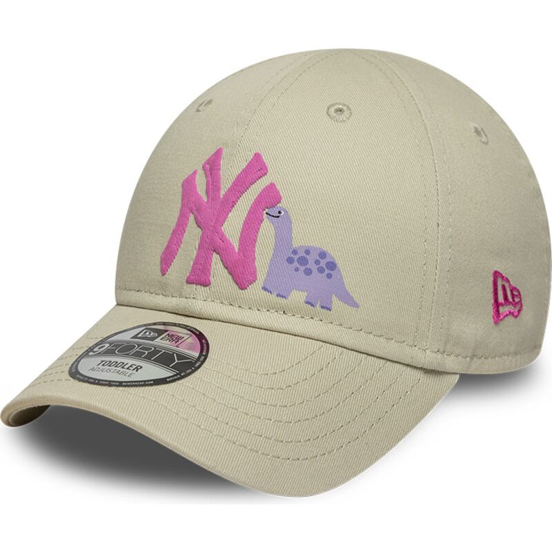czapki-zakrzywiona-bezowy-tasma-regulowana-dla-dziecka-rosa-9forty-dino-icon-new-york-yankees-mlb-new-era