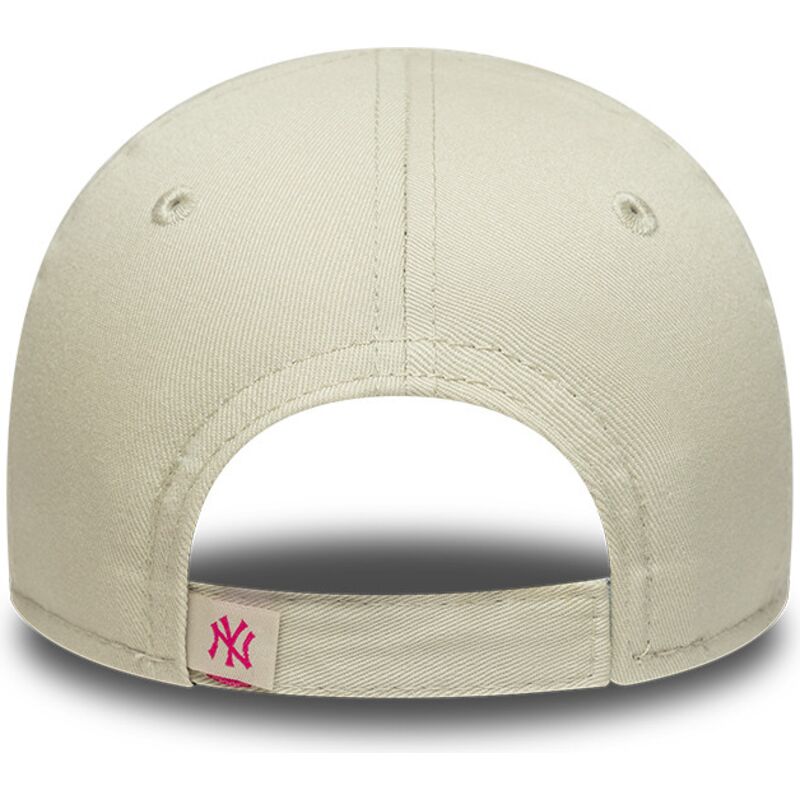 czapki-zakrzywiona-bezowy-tasma-regulowana-dla-dziecka-rosa-9forty-dino-icon-new-york-yankees-mlb-new-era