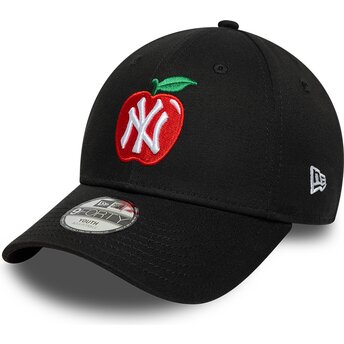Czapki zakrzywiona czarny taśma regulowana dla dziecka 9FORTY Fruit Icon Apple New York Yankees MLB New Era