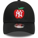 czapki-zakrzywiona-czarny-tasma-regulowana-dla-dziecka-9forty-fruit-icon-apple-new-york-yankees-mlb-new-era