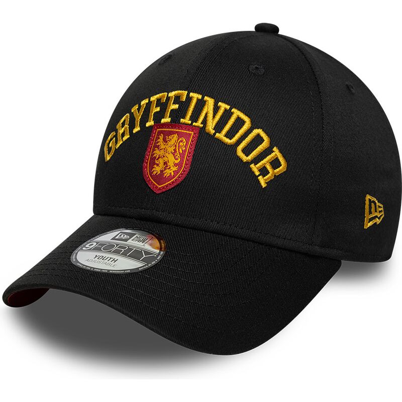czapki-zakrzywiona-czarny-snapback-dla-dziecka-9forty-wordmark-gryffindor-harry-potter-new-era