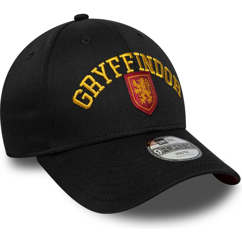 czapki-zakrzywiona-czarny-snapback-dla-dziecka-9forty-wordmark-gryffindor-harry-potter-new-era