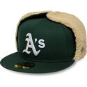 czapki-plaska-zielony-dopasowany-59fifty-dogear-world-series-oakland-athletics-mlb-new-era