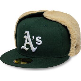 Czapki płaska zielony dopasowany 59FIFTY Dogear World Series Oakland Athletics MLB New Era