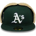 czapki-plaska-zielony-dopasowany-59fifty-dogear-world-series-oakland-athletics-mlb-new-era