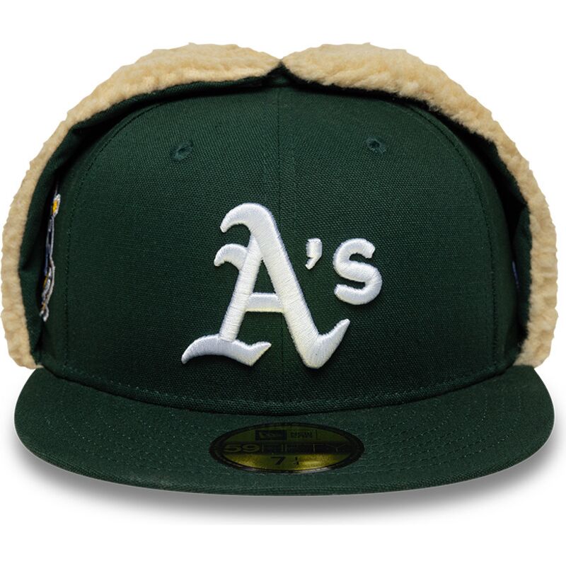 czapki-plaska-zielony-dopasowany-59fifty-dogear-world-series-oakland-athletics-mlb-new-era