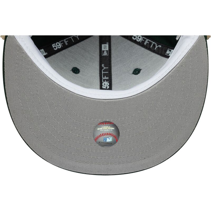 czapki-plaska-zielony-dopasowany-59fifty-dogear-world-series-oakland-athletics-mlb-new-era