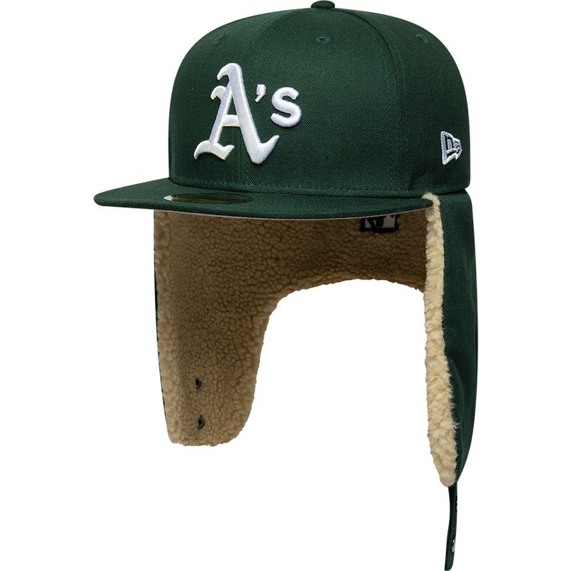 czapki-plaska-zielony-dopasowany-59fifty-dogear-world-series-oakland-athletics-mlb-new-era