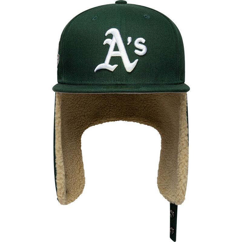czapki-plaska-zielony-dopasowany-59fifty-dogear-world-series-oakland-athletics-mlb-new-era
