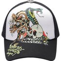 czapki-zakrzywiona-czarny-snapback-snake-and-skull-ed-hardy