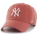 czapki-zakrzywiona-czerwony-tasma-regulowana-clean-up-no-loop-label-island-red-new-york-yankees-mlb-47-brand