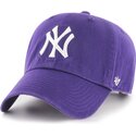 czapki-zakrzywiona-fioletowy-tasma-regulowana-clean-up-no-loop-label-new-york-yankees-mlb-47-brand
