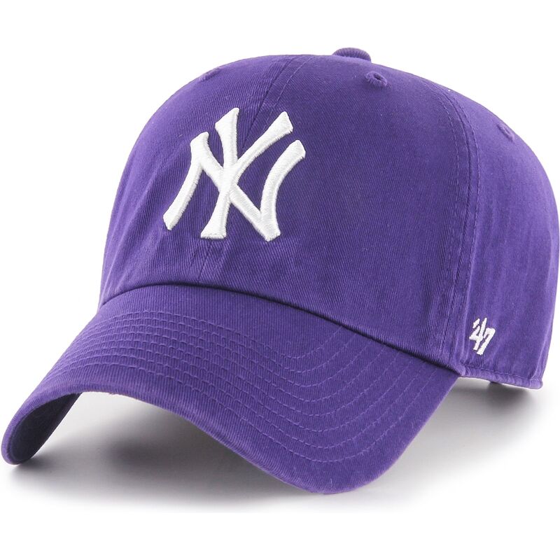 czapki-zakrzywiona-fioletowy-tasma-regulowana-clean-up-no-loop-label-new-york-yankees-mlb-47-brand czapki-zakrzywiona-fioletowy-tasma-regulowana-clean-up-no-loop-label-new-york-yankees-mlb-47-brand
