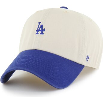 Czapki zakrzywiona beżowy taśma regulowana Clean Up Base Runner Two Tone Los Angeles Dodgers MLB 47 Brand