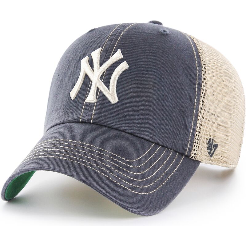 czapki-zakrzywiona-szary-snapback-clean-up-trawler-vintage-navy-new-york-yankees-mlb-47-brand