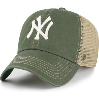 Czapki zakrzywiona zielony snapback Clean Up Trawler New York Yankees MLB 47 Brand