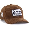 czapki-zakrzywiona-brazowy-snapback-hitch-rf-cord-patch-new-york-yankees-mlb-47-brand