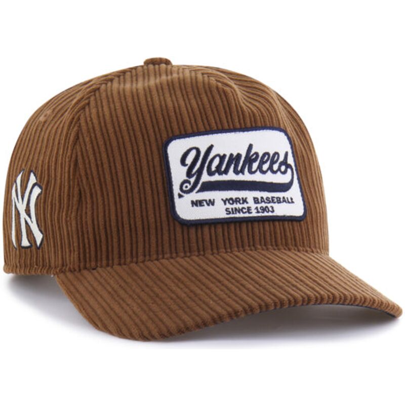 czapki-zakrzywiona-brazowy-snapback-hitch-rf-cord-patch-new-york-yankees-mlb-47-brand