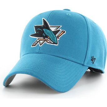 Czapki zakrzywiona niebieski taśma regulowana MVP Dark Teal San Jose Sharks NHL 47 Brand