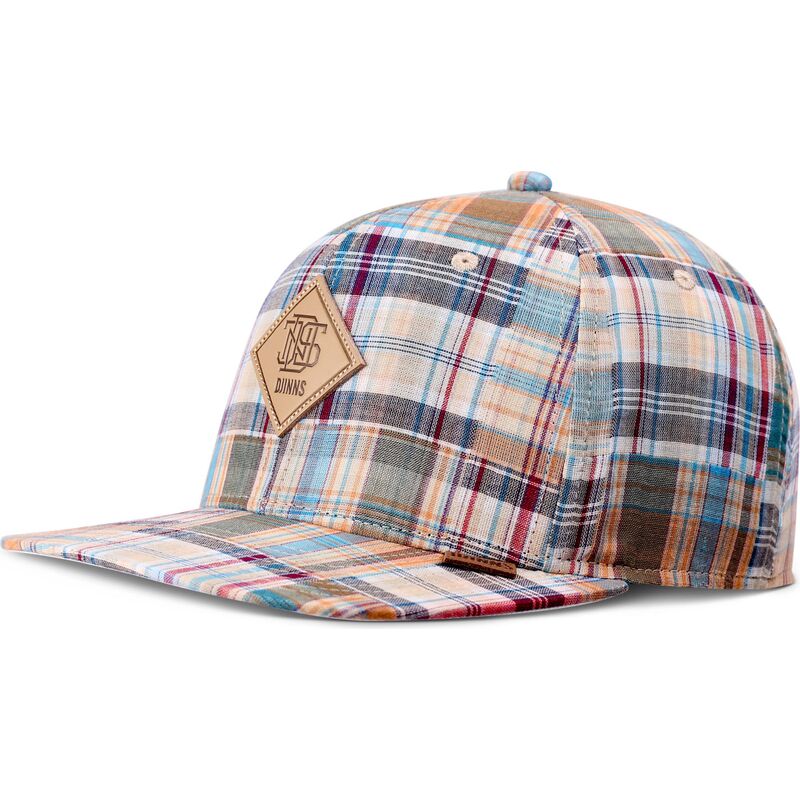 czapki-plaska-wielokolorowy-snapback-patch-check-turquioise-djinns