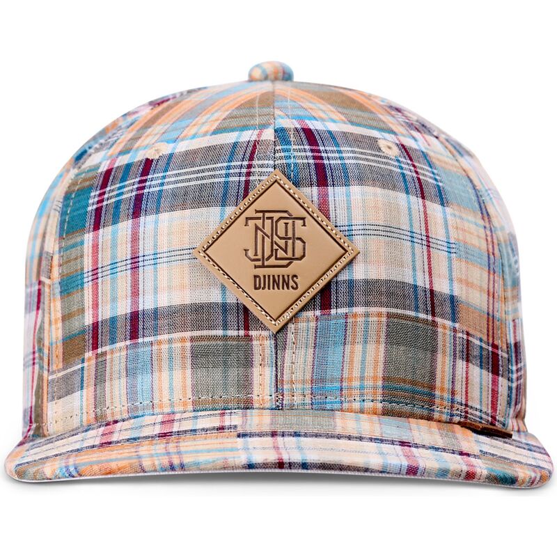 czapki-plaska-wielokolorowy-snapback-patch-check-turquioise-djinns