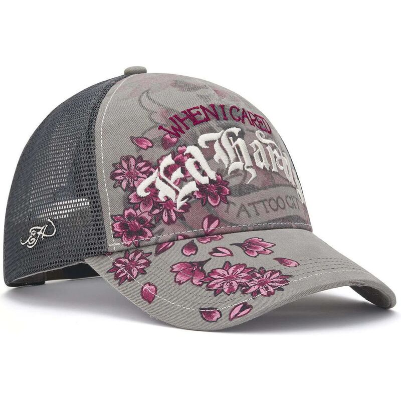 czapki-zakrzywiona-szary-snapback-floral-tattoo-city-vintage-wash-ed-hardy czapki-zakrzywiona-szary-snapback-floral-tattoo-city-vintage-wash-ed-hardy