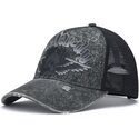 czapki-zakrzywiona-szary-snapback-flaming-gothic-skull-washed-ed-hardy