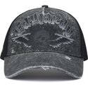 czapki-zakrzywiona-szary-snapback-flaming-gothic-skull-washed-ed-hardy