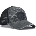czapki-zakrzywiona-szary-snapback-flaming-gothic-skull-washed-ed-hardy
