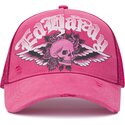 czapki-zakrzywiona-roz-snapback-flaming-gothic-skull-washed-ed-hardy