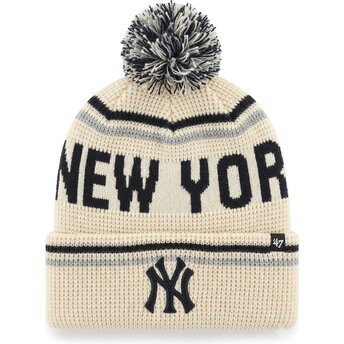 Czapki pompon krem Quattrle Cuff Knit New York Yankees MLB 47 Brand