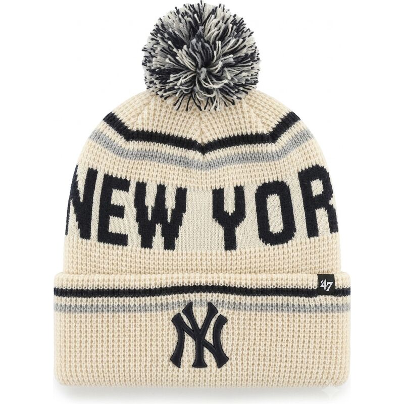 czapki-pompon-krem-quattrle-cuff-knit-new-york-yankees-mlb-47-brand