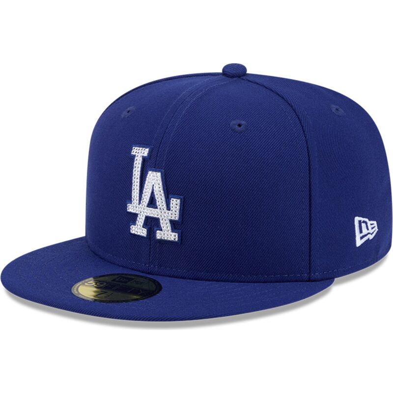 czapki-plaska-niebieski-dopasowany-59fifty-rhinstone-badge-los-angeles-dodgers-mlb-new-era