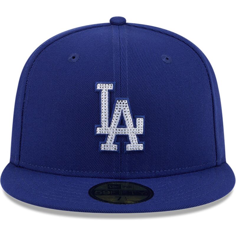 czapki-plaska-niebieski-dopasowany-59fifty-rhinstone-badge-los-angeles-dodgers-mlb-new-era