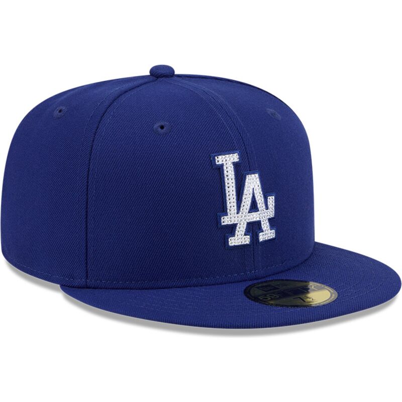 czapki-plaska-niebieski-dopasowany-59fifty-rhinstone-badge-los-angeles-dodgers-mlb-new-era