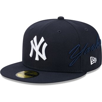 Czapki płaska granatowy dopasowany 59FIFTY Side Script New York Yankees MLB New Era