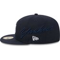 czapki-plaska-granatowy-dopasowany-59fifty-side-script-new-york-yankees-mlb-new-era