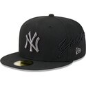 czapki-plaska-czarny-dopasowany-59fifty-side-script-new-york-yankees-mlb-new-era
