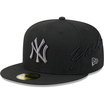 Czapki płaska czarny dopasowany 59FIFTY Side Script New York Yankees MLB New Era