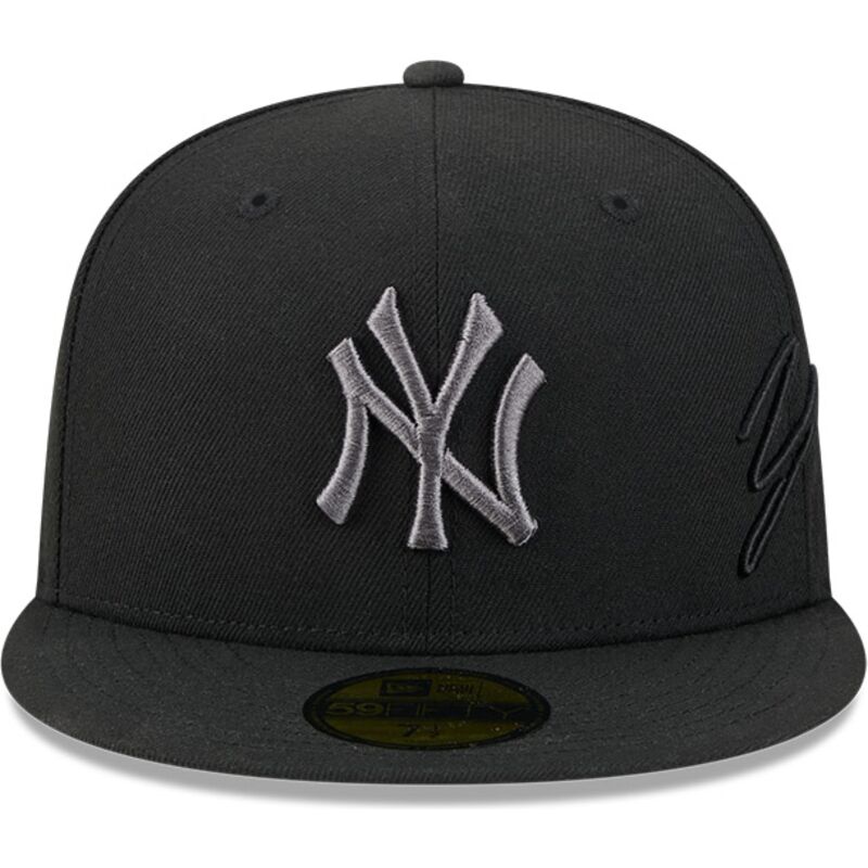 czapki-plaska-czarny-dopasowany-59fifty-side-script-new-york-yankees-mlb-new-era