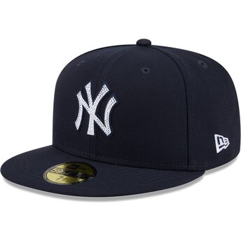 Czapki płaska granatowy dopasowany 59FIFTY Rhinestone Badge New York Yankees MLB New Era