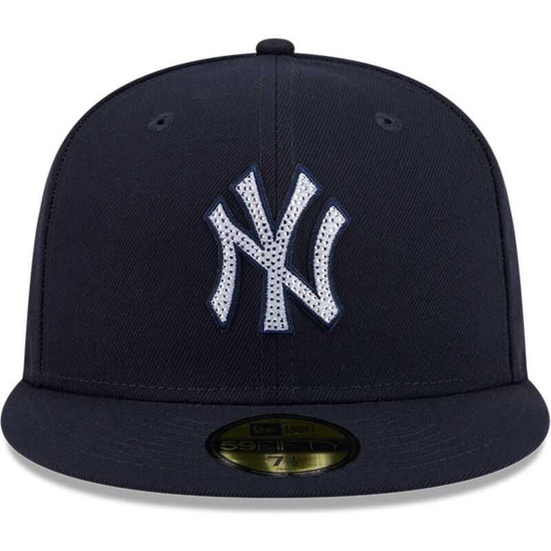 czapki-plaska-granatowy-dopasowany-59fifty-rhinestone-badge-new-york-yankees-mlb-new-era