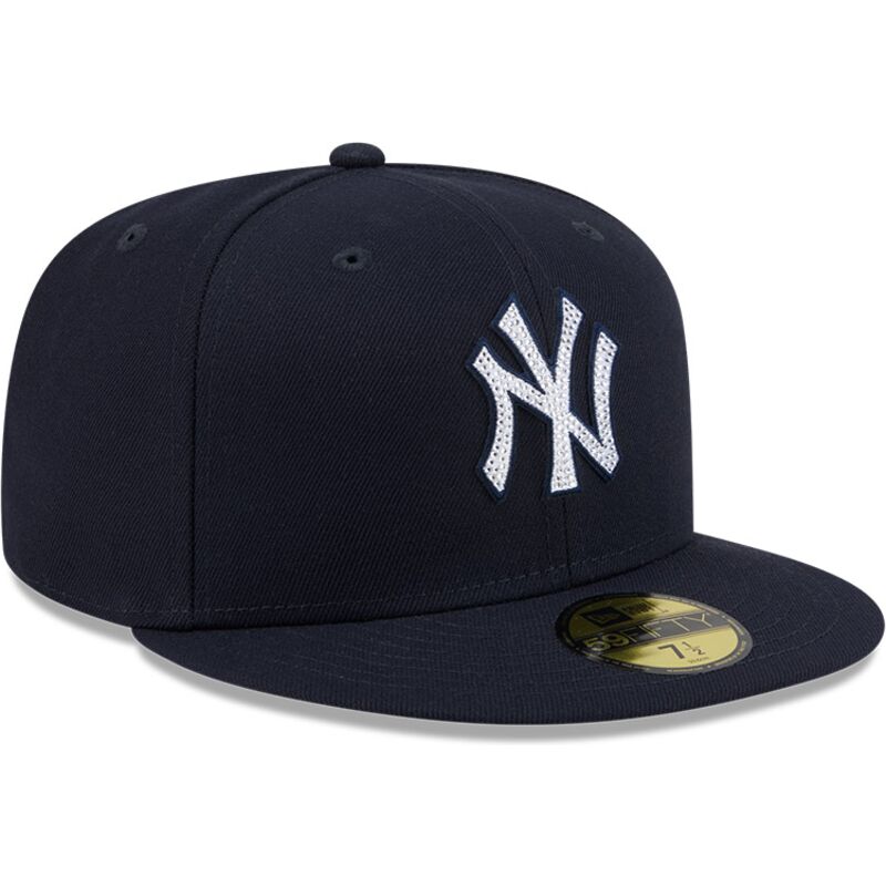 czapki-plaska-granatowy-dopasowany-59fifty-rhinestone-badge-new-york-yankees-mlb-new-era