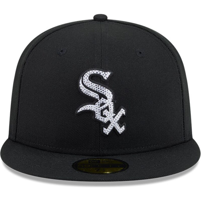 czapki-plaska-czarny-dopasowany-59fifty-rhinestone-badge-chicago-white-sox-mlb-new-era