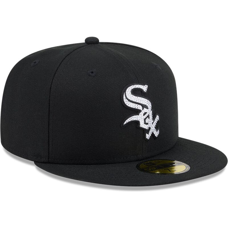czapki-plaska-czarny-dopasowany-59fifty-rhinestone-badge-chicago-white-sox-mlb-new-era