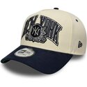 czapki-zakrzywiona-bezowy-snapback-e-frame-wordmark-suede-new-york-yankees-mlb-new-era